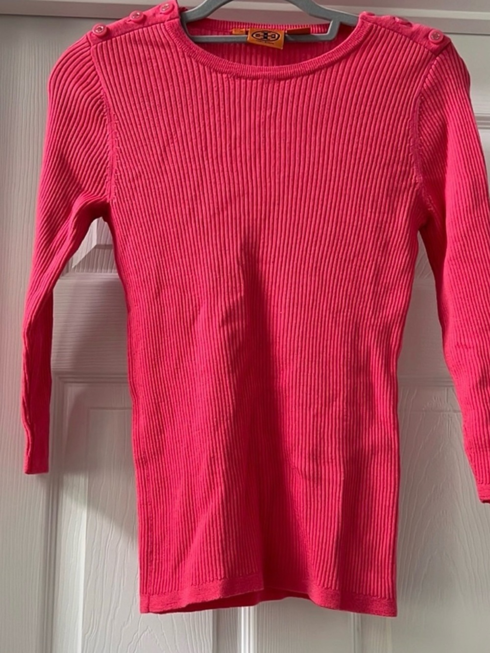 Tory Burch Pink Ribbed Sweater sz Small⭐️ - Picture 6 of 6